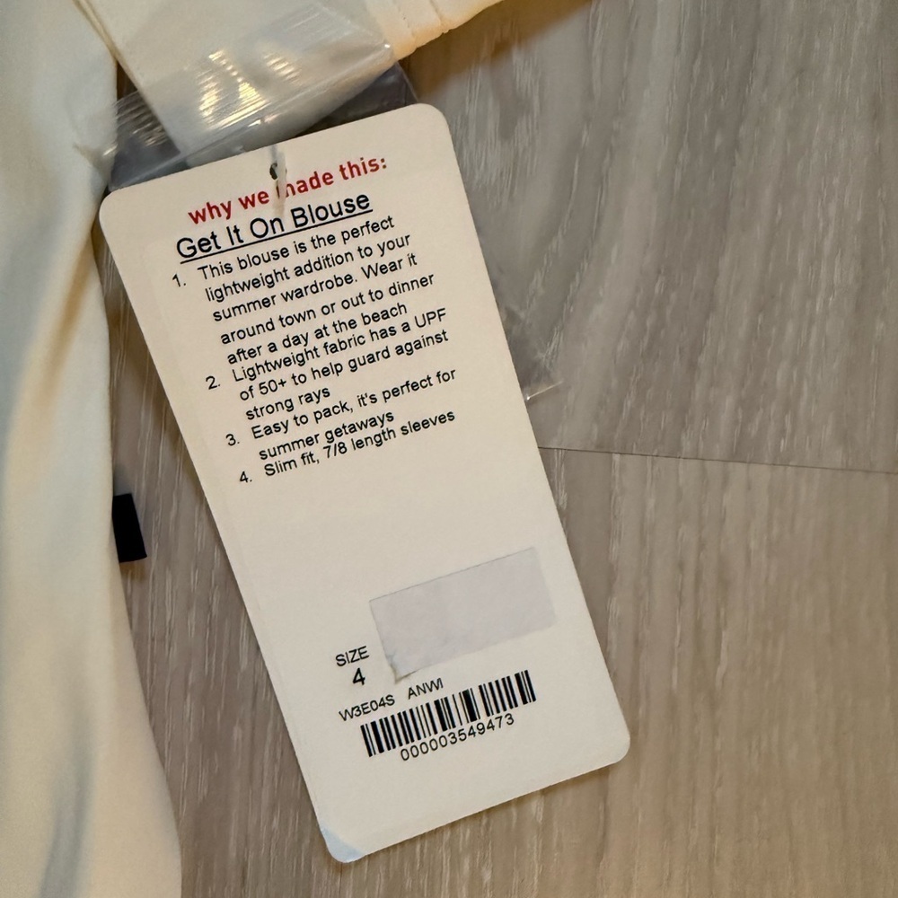 2014 Lululemon Get It On Blouse Angel Wing White Long Sleeve - Retired Rare - Picture 11 of 14